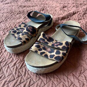 ASOS Leopard Platform Espadrille Sandals